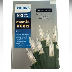 Philips Heavy Duty 100 Clear Mini Lights Indoor/Outdoor